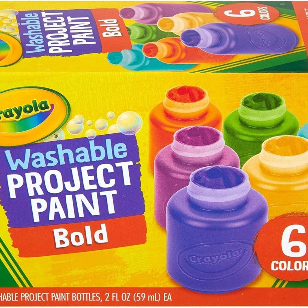 Washable Kids Paint 6ct, Essential Preschool Supplies, Paint Set for Kids, Must